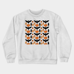 Bats and Pumpkins | Halloween | Bats Pattern Crewneck Sweatshirt